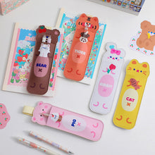 Load image into Gallery viewer, PU Leather Elastic Buckle Pencil Case for Book Notebook Fashion Pen Bag School Pen Case for Office Meeting Easy Carry Stationery
