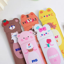 Load image into Gallery viewer, PU Leather Elastic Buckle Pencil Case for Book Notebook Fashion Pen Bag School Pen Case for Office Meeting Easy Carry Stationery
