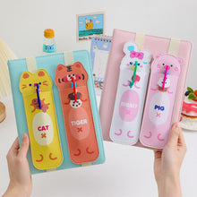 Load image into Gallery viewer, PU Leather Elastic Buckle Pencil Case for Book Notebook Fashion Pen Bag School Pen Case for Office Meeting Easy Carry Stationery
