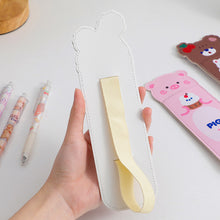 Load image into Gallery viewer, PU Leather Elastic Buckle Pencil Case for Book Notebook Fashion Pen Bag School Pen Case for Office Meeting Easy Carry Stationery
