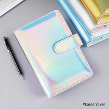 Load image into Gallery viewer, Creative Macaron Laser Color Hand Book A6 Notepad 6 Ring Binder Notebook Cover Agenda Organizer Journal Kawaii Stationery
