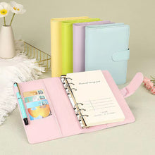Load image into Gallery viewer, Creative Macaron Laser Color Hand Book A6 Notepad 6 Ring Binder Notebook Cover Agenda Organizer Journal Kawaii Stationery
