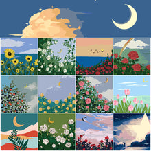 Load image into Gallery viewer, 20*20cm INS Flower DIY Painting Framed Canvas Painting Paint By Numbers Digital Painting Drawing Practice Birthday Gift Home Bedroom Wall Decoration
