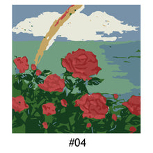 Load image into Gallery viewer, 20*20cm INS Flower DIY Painting Framed Canvas Painting Paint By Numbers Digital Painting Drawing Practice Birthday Gift Home Bedroom Wall Decoration
