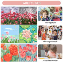 Load image into Gallery viewer, 20*20cm INS Tulip Flower DIY Painting Framed Canvas Painting Paint By Numbers Digital Painting Drawing Practice Birthday Gift Home Bedroom Wall Decoration
