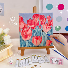 Load image into Gallery viewer, 20*20cm INS Tulip Flower DIY Painting Framed Canvas Painting Paint By Numbers Digital Painting Drawing Practice Birthday Gift Home Bedroom Wall Decoration
