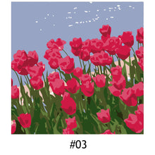 Load image into Gallery viewer, 20*20cm INS Tulip Flower DIY Painting Framed Canvas Painting Paint By Numbers Digital Painting Drawing Practice Birthday Gift Home Bedroom Wall Decoration

