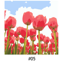 Load image into Gallery viewer, 20*20cm INS Tulip Flower DIY Painting Framed Canvas Painting Paint By Numbers Digital Painting Drawing Practice Birthday Gift Home Bedroom Wall Decoration
