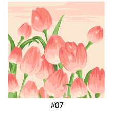 Load image into Gallery viewer, 20*20cm INS Tulip Flower DIY Painting Framed Canvas Painting Paint By Numbers Digital Painting Drawing Practice Birthday Gift Home Bedroom Wall Decoration
