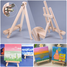 Load image into Gallery viewer, Natural Wood Mini Easel Frame Tripod Display Phone Holder Meeting Wedding Table Number Name Card Stand Display Holder Children Painting Craft
