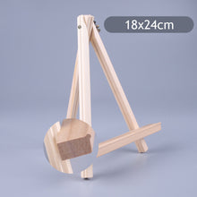 Load image into Gallery viewer, Natural Wood Mini Easel Frame Tripod Display Phone Holder Meeting Wedding Table Number Name Card Stand Display Holder Children Painting Craft
