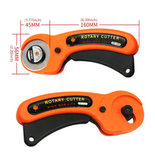 Load image into Gallery viewer, 45mm Patchwork Roller Wheel Knife Cloth Cutting Knife Leather Paper Fabric Craft Fabrics Rotary Cutter DIY Sewing Accessories
