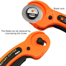 Load image into Gallery viewer, 45mm Patchwork Roller Wheel Knife Cloth Cutting Knife Leather Paper Fabric Craft Fabrics Rotary Cutter DIY Sewing Accessories
