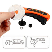 Load image into Gallery viewer, 45mm Patchwork Roller Wheel Knife Cloth Cutting Knife Leather Paper Fabric Craft Fabrics Rotary Cutter DIY Sewing Accessories
