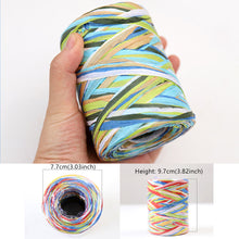 Load image into Gallery viewer, 80m Hand-knitted Lafite Raffia Straw Environmentally Friendly Paper Yarn Baking Packaging Belt Rope Crocheting Summer Hat Bags
