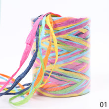 Load image into Gallery viewer, 80m Hand-knitted Lafite Raffia Straw Environmentally Friendly Paper Yarn Baking Packaging Belt Rope Crocheting Summer Hat Bags
