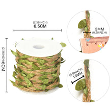 Load image into Gallery viewer, DIY Simulation Twine Rattan Leaves Packaging Ribbon Jute Rope Linen Gifts Handmade Christmas Wedding Crafts Home Textile Decoration Packaging
