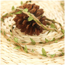 Load image into Gallery viewer, DIY Simulation Twine Rattan Leaves Packaging Ribbon Jute Rope Linen Gifts Handmade Christmas Wedding Crafts Home Textile Decoration Packaging
