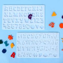 Load image into Gallery viewer, 1Pcs Crystal Epoxy Resin Transparent Mold Alphabet Letter Number Casting Silicone Multipurpose Mould DIY
