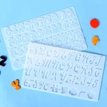 Load image into Gallery viewer, 1Pcs Crystal Epoxy Resin Transparent Mold Alphabet Letter Number Casting Silicone Multipurpose Mould DIY
