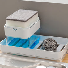 Load image into Gallery viewer, Dish Soap Dispenser Multiful Soap Pump Dispenser Box With Sponge Kitchen Organizer Kitchen Tools Cleaner Container
