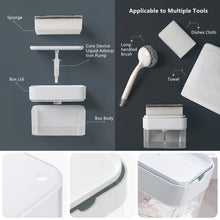 Load image into Gallery viewer, Dish Soap Dispenser Multiful Soap Pump Dispenser Box With Sponge Kitchen Organizer Kitchen Tools Cleaner Container
