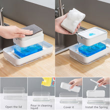 Load image into Gallery viewer, Dish Soap Dispenser Multiful Soap Pump Dispenser Box With Sponge Kitchen Organizer Kitchen Tools Cleaner Container
