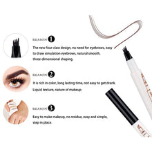 Load image into Gallery viewer, 4 Colors Liquid Eyebrow Pencil Waterproof Long Lasting 4 Fork Tip Eyebrow Pencil Natural Ultra-fine Liquid Eyebrow Pencil
