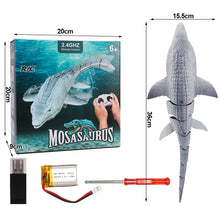Load image into Gallery viewer, 2.4G Wireless Remote Control Simulation Mosasaur Dinosaur Toys Chargebale Water Swimming Toys Kids Christmas Birthday Gifts
