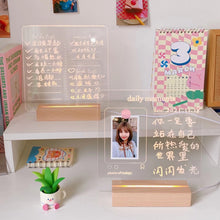 Load image into Gallery viewer, Wooden Base Note Board Creative Led Night Light USB Message Board Holiday Light With Pen Gift For Children Girlfriend Decoration Night Lamp
