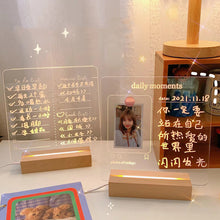 Load image into Gallery viewer, Wooden Base Note Board Creative Led Night Light USB Message Board Holiday Light With Pen Gift For Children Girlfriend Decoration Night Lamp
