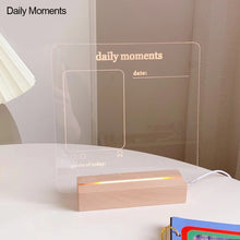 Load image into Gallery viewer, Wooden Base Note Board Creative Led Night Light USB Message Board Holiday Light With Pen Gift For Children Girlfriend Decoration Night Lamp
