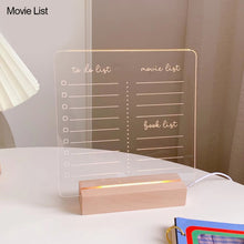 Load image into Gallery viewer, Wooden Base Note Board Creative Led Night Light USB Message Board Holiday Light With Pen Gift For Children Girlfriend Decoration Night Lamp
