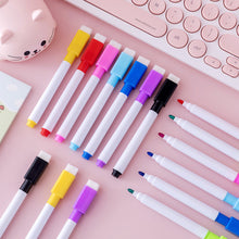 Load image into Gallery viewer, 8pcs Light Board Pen with Erasable Brush 8 Color White Board Markers Pen Kindergarten School Office Board Pens
