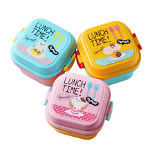 Load image into Gallery viewer, Double Layer Cartoon Lunch Box for Kids Children Plastic Bento Box Food Container for School Outdoor Camping Boxs
