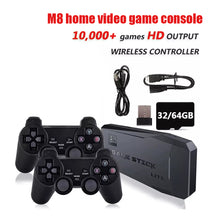 Load image into Gallery viewer, Video Game Sticks M8 Console 2.4G Double Wireless Controller Game Stick 4K 10000 games 64GB Retro games For PS1 GBA Dropshipping
