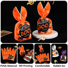 Load image into Gallery viewer, 50pcs Halloween Candy Bag Pumpkin Ghost Snack Biscuit Gift Bag Trick or Treat Kids Favors Halloween Party Decoration Supplies
