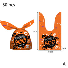 Load image into Gallery viewer, 50pcs Halloween Candy Bag Pumpkin Ghost Snack Biscuit Gift Bag Trick or Treat Kids Favors Halloween Party Decoration Supplies
