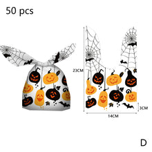 Load image into Gallery viewer, 50pcs Halloween Candy Bag Pumpkin Ghost Snack Biscuit Gift Bag Trick or Treat Kids Favors Halloween Party Decoration Supplies
