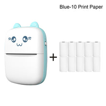 Load image into Gallery viewer, Portable Thermal Printer Mini Cat Print Paper Photo Pocket Thermal Printer 57mm Printing Wireless BT 200dpi Android IOS Printers
