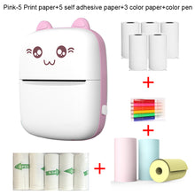 Load image into Gallery viewer, Portable Thermal Printer Mini Cat Print Paper Photo Pocket Thermal Printer 57mm Printing Wireless BT 200dpi Android IOS Printers
