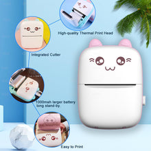 Load image into Gallery viewer, Portable Thermal Printer Mini Cat Print Paper Photo Pocket Thermal Printer 57mm Printing Wireless BT 200dpi Android IOS Printers
