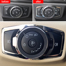 Load image into Gallery viewer, Stainless Steel Car Headlight Switch Sequins Cover Trim Stickers For Ford Focus 3 4 MK3 Kuga Escape Mustang Everest F-150
