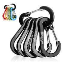 Load image into Gallery viewer, 6/12pcs Multifunction Small Carabiner Clips Outdoor Camping Tool Mountaineering Buckle Steel Fishing Climbing Acessories
