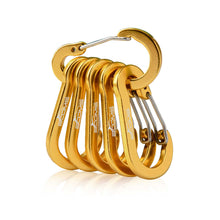 Load image into Gallery viewer, 6/12pcs Multifunction Small Carabiner Clips Outdoor Camping Tool Mountaineering Buckle Steel Fishing Climbing Acessories
