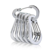 Load image into Gallery viewer, 6/12pcs Multifunction Small Carabiner Clips Outdoor Camping Tool Mountaineering Buckle Steel Fishing Climbing Acessories
