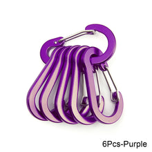 Load image into Gallery viewer, 6/12pcs Multifunction Small Carabiner Clips Outdoor Camping Tool Mountaineering Buckle Steel Fishing Climbing Acessories
