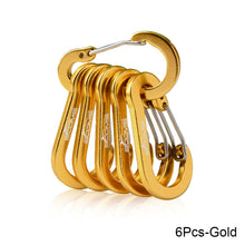 Load image into Gallery viewer, 6/12pcs Multifunction Small Carabiner Clips Outdoor Camping Tool Mountaineering Buckle Steel Fishing Climbing Acessories
