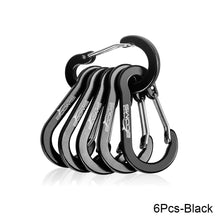 Load image into Gallery viewer, 6/12pcs Multifunction Small Carabiner Clips Outdoor Camping Tool Mountaineering Buckle Steel Fishing Climbing Acessories
