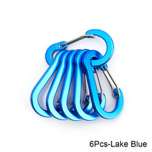 Load image into Gallery viewer, 6/12pcs Multifunction Small Carabiner Clips Outdoor Camping Tool Mountaineering Buckle Steel Fishing Climbing Acessories
